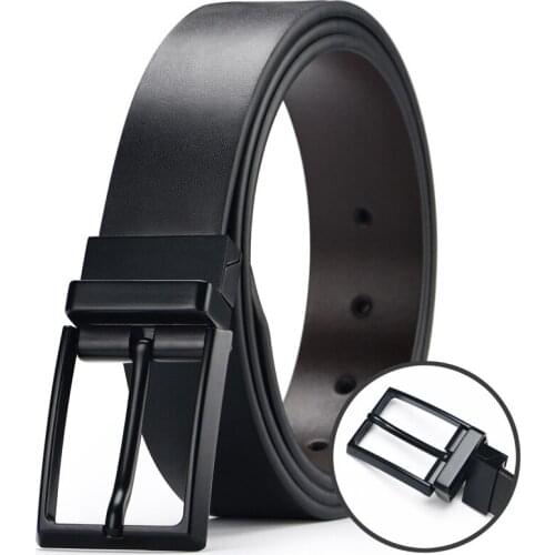 High Quality Genuine Leather Designers Luxury Strap Male Belts For Men Jeans Casual Belt with Pin Buckle Cummerbund Black KZM014