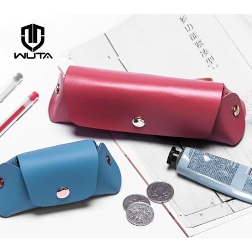 WUTA Original Handmade DIY Glasses Case Semi-finished Coin Purse Pracitical Storage Leather Bag Unisex