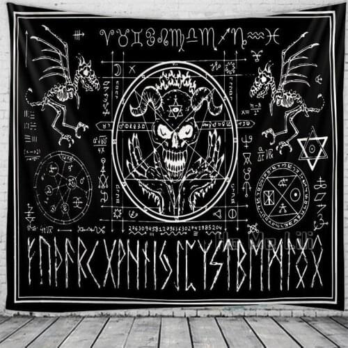 The Devil Sign Occult Wall Tapestry Satanic Wall Hanging Gothic Decor