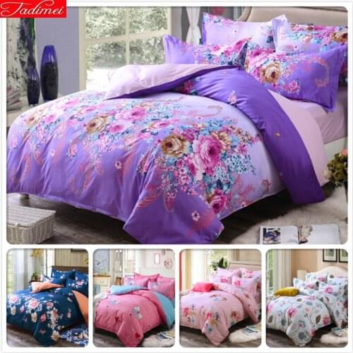 3/4 pcs Bedding Set Classic Floral Winter Aole Cotton Soft Bed Linen Full King Queen Twin Size Duvet Cover 1.5m 1.8m 2m Bedsheet