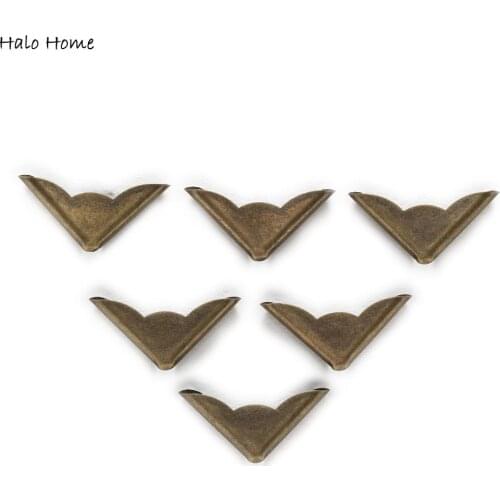 50 Piece Antique Bronze Plated Book Scrapbooking Albums Folders Box Bags Metal Corner Protectors 32x22mm(1 1/8"x 6/8")