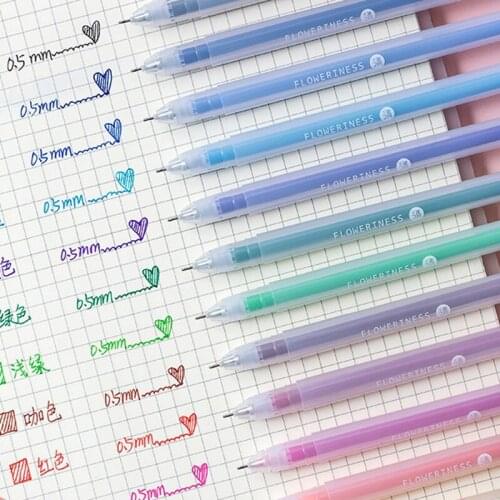 6Pcs/lot Colored Gel Pens Set School Office 0.5 mm Refill Ballpoint Pen for Journal Marker Pens Student Cute Stationary Supplies