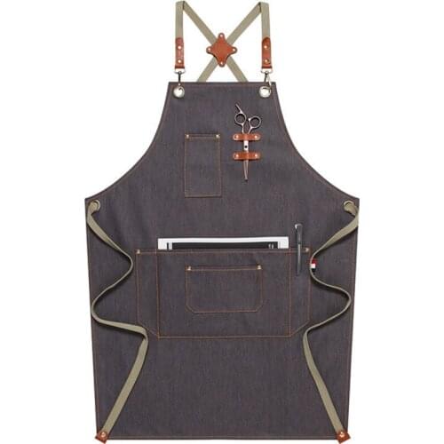 A026 Cooking Aprons for Woman Man Kitchen Apron Waterproof Baking Accessories Cleaning Apron with Pockets Painting Apron