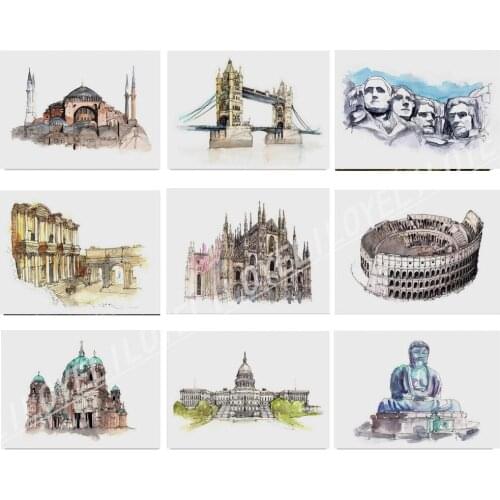 Canvas 5D DIY Diamond Painting Wall Art Picture Paintings Embroidery pictures world Famous Buildings Colosseo Home Decor FG1796
