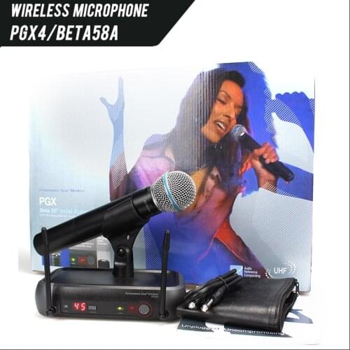 PGX4 UHF wireless microphone mic system, PGX24/BETA58, PGX24/SM58, PGX4/WL93 headset Lavaliver Microphone Karaoke