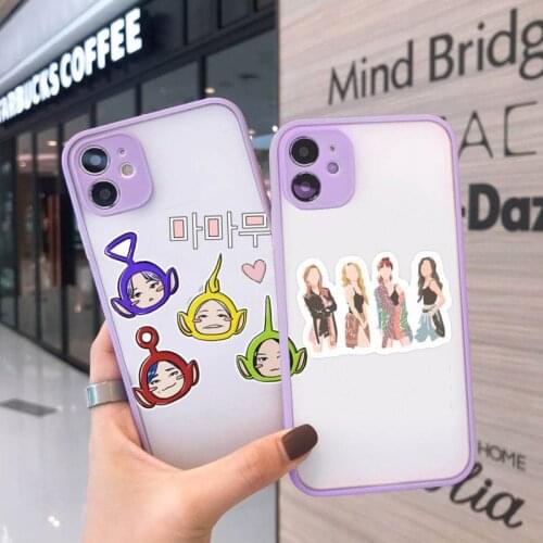 Korean Wave Mamamoo Kpop Phone Case For iPhone 12 11 Mini Pro XR XS Max 7 8 Plus X Matte transparent Purple Back Cover