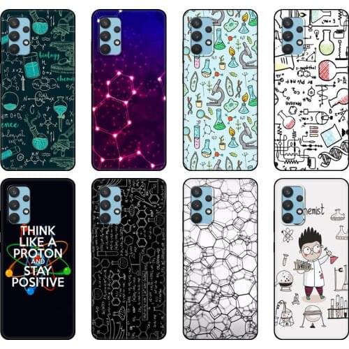 Black tpu Case For Samsung galaxy A32 A42 A52 A72 4g 5g S21 PLUS ultra back cover Biology and Chemistry