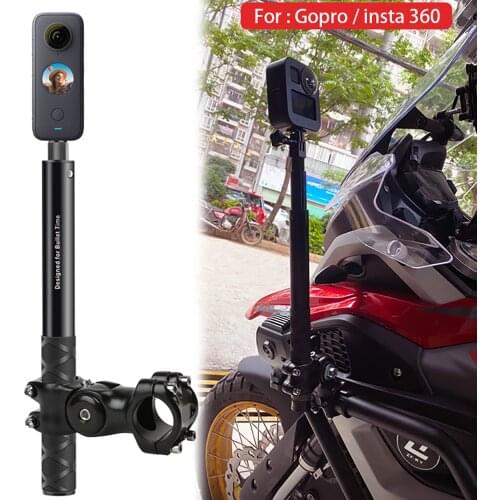 TUYU Motorcycle Bike Camera Holder Handlebar Bracket Stand For Insta360 One R X2 & GoPro MAX Invisible Selfie Stick Accessory