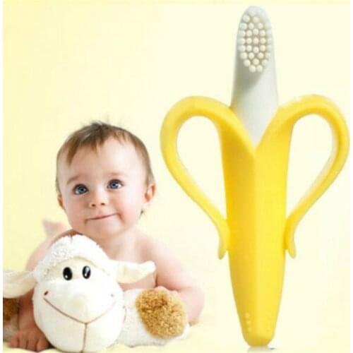 1PCS Baby Teethers Baby Training Toothbrush BPA Free Banana Shape Toddle Teether Chew Toys Teething Gift Infant Baby Chewing