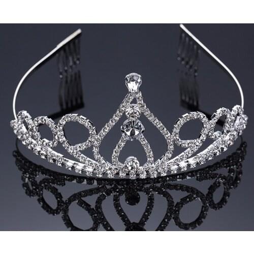 Childrens Crown Hair Ornaments Simple Fashion Rhinestone Crystal Hair Fine Fashion Princess Hairband 180710-4