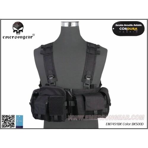 EMERSON UW Gen V Split Front Chest Rig Airsoft Military Combat Vest Black EM7451BK