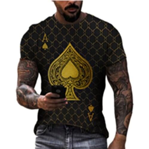 Mens T-shirt Spades 3d Color Printing Oversized Short-sleeved Top Summer Breathable Casual Sports XXS-6XL