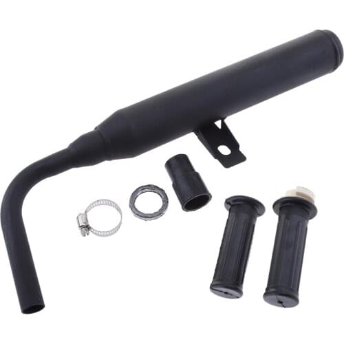 Motorcycle Exhaust Muffler, with 1 Pair Handlebar Handle Grips 7/8-inch 22mm Fit for Yamaha PW50