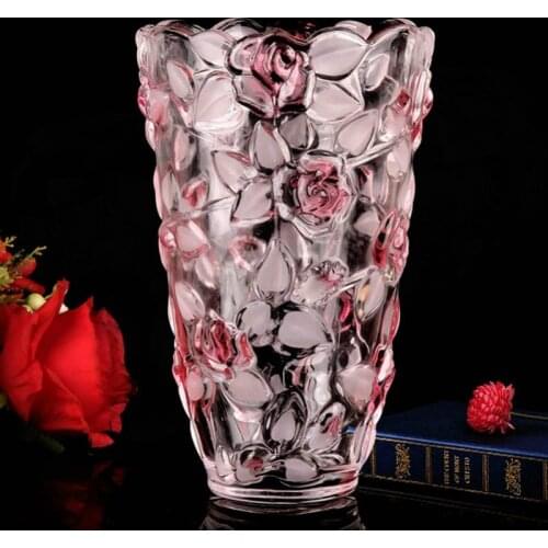 Crystal glass rose vase European-style hydroponic plant rich bamboo flower ware Countertop coffee table living room