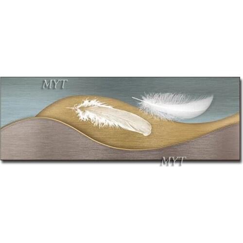 Art Hand Painted City Landscape Oil Painting On Canvas Feathers Art Modern Abstract Wall Picture For Wall Decoration No Frame