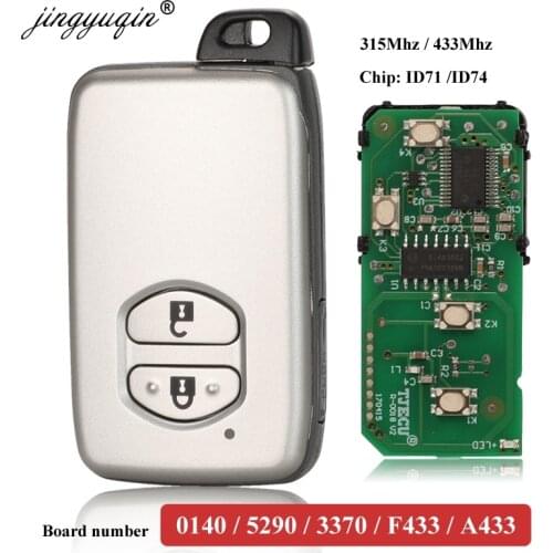 Jingyuqin 2BTN 315/433MHz F433 A433 0140 5290 3370 0011 Keyless Entry Remote Car Key For Toyota Avensis Land Cuiser Prado Camry