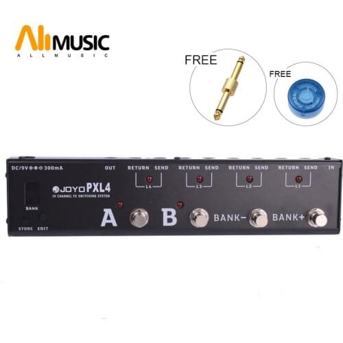 JOYO PXL-4 4 Loops Guitar Programmable Effect Pedal Looper FX LOOP Guitar Pedals with connector and MOOER Knob