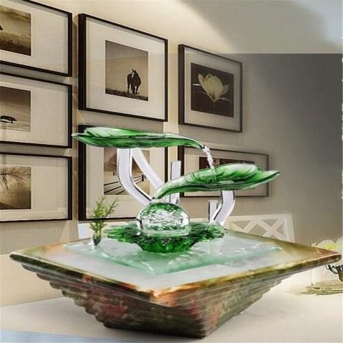 Ceramic glass fountain Feng Shui indoor fountain humidifier desktop fountain statue miniature model