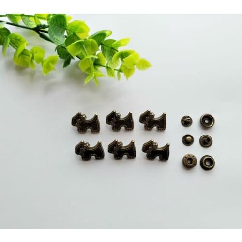 6sets Dog Zinc Alloy Snap Fastener Press Stud Sewing Leather Combined Button Craft For Clothes Garment DIY Decoration 23*16mm