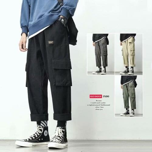 Overalls Mens Trend Straight Loose Summer New Sports Wild Wide-leg Casual Long Pants Men Street Wear Pants Hip Hop Cargo Pants