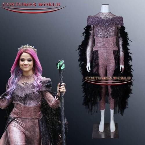 Newest Descendants 3 Audrey Cosplay Costume Sexy Pink Lace Shirt Black Layered Skirt Outfits Halloween Costumes for Women DRESS