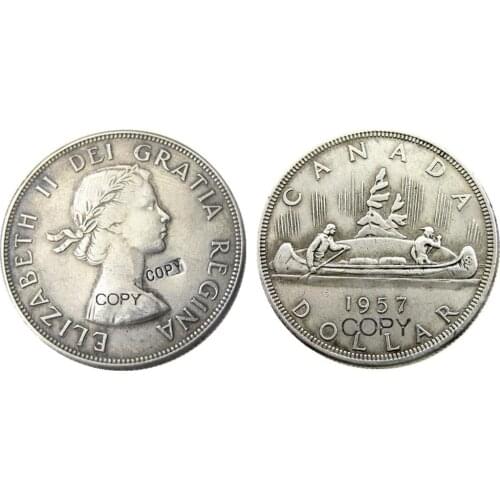 Canada 1 Dollar A Set Of (1953-1966)12pcs ELIZABETH II DEI GRATIA REGINA (1st portrait) Canadian Dollar Silver Plated Copy Coins