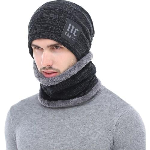 Mens Scarf Sets Winter Hats For Men Women Skullies Beanies Knitted Hat Warm Thicken Mens Accessories Sport Beanie Caps Hats