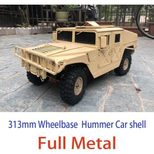 New High Quality Full Metal Hummer 1/10 Scale 313mm Wheelbase RC Car Body Kit Hummer Car shell for 1:10 Axial SCX10 D90