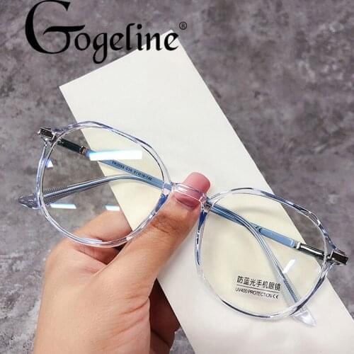 Anti Blue Light Round Glasses Blocking Filter Computer Glasses Men Women Super Light Frame Eyeglasses Pink blue Clear Spectacles
