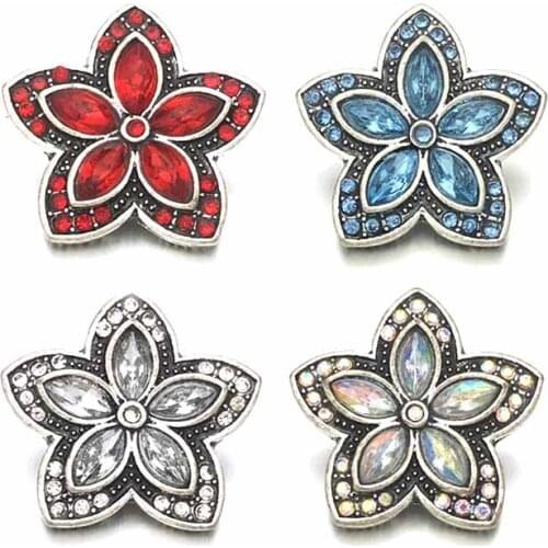 Wholesale w435 Flower 3D 18mm 20mm metal snap button for Bracelet Necklace Interchangeable Jewelry Women accessorie findings