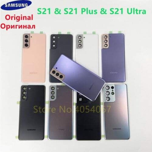 Original For SAMSUNG Galaxy S21 & S21 Plus & S21 Ultra Back Glass Case Replacement Battery Cover Rear Door Housing Camera Lens