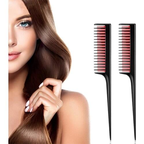 1pcs Portable Hair Comb 9-row Detangling Hair Brush Rat Tail Comb Styling Hairbrush Straight Curly Wet Hair Scalp Massage Brush