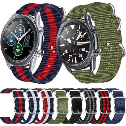 Ring Buckle Woven Nylon Strap For Samsung Galaxy Watch3 41mm 45mm Wristband Watch 46mm 42mm Watchband Active 2 S3 Fabric Band