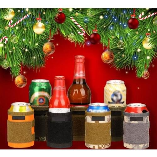 Christmas KTV Bar Holiday Decoration Beer Bottle Set Tactical Beer Set Beverage Cooler Cushion Cover Beverage Bottle Beer Cans C