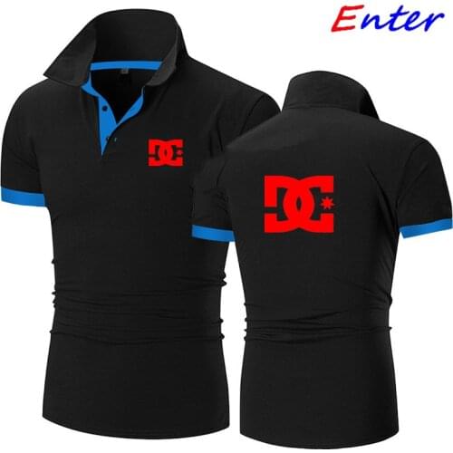 2 Polo Shirt Mens Summer Stretch Car DC LOGO Mens Short-Sleeved Polo Suit High-End Mens T-Shirt High-Quality Polo Shirt