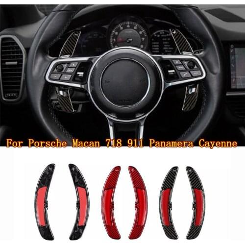 Carbon fiber Steering Wheel Shift Paddle Shifters for Porsche Macan 718 911 Panamera Cayenne
