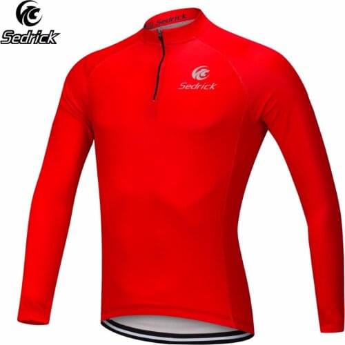 Sedrick 1/4 Zipper Long Sleeve Cycling Jerseys Pro Bike Team MTB Road Ciclismo Sports Jersey Top Clothing 4 Color XS-4XL for Men