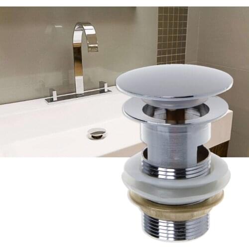 Bathroom Sink Drain Stopper Sink Tap Push Button Pop up Waste Plug Slotted Drain X4YD