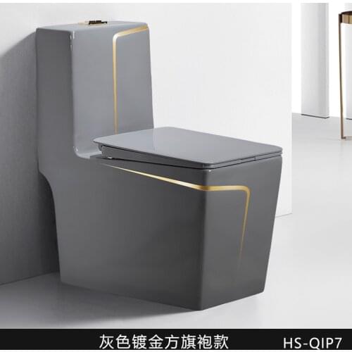 High grade cement ash household toilet light luxury color ceramic toilet siphon toilet