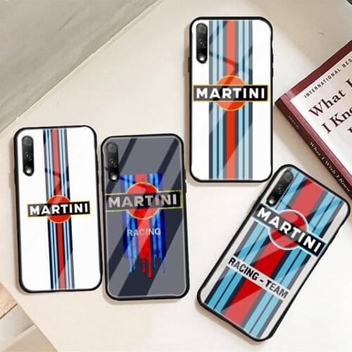 Martini Racing Customer High Quality Phone Case For Huawei P9 10 20pro 30lite Mate 9 10lite 20pro Honor 7A 8X 9 Tempered Glass