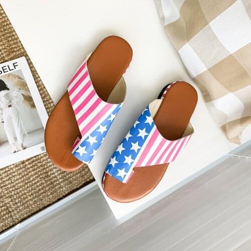 Fashion New Women Flat Slippers Summer Mid-heel Slope with Slippers Women Set Toe 40-43 Large Size