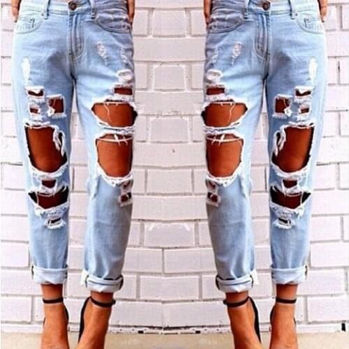Boyfriend Jeans For Women Jeans High-Waisted Narrow-Leg Pants Trousers Blue Thin Section Thin Water Wash WomenS Clothing