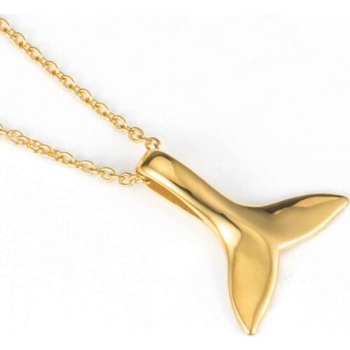 Chic Charm Gold Mermaid Fish Tail Statement Necklaces For Women Stainless Steel Animal Mermaid Tails Necklace Jewelry Accessorie