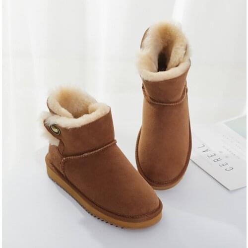 100% Natural Wool New Arrival 2021 Woman Winter Classic Snow Boots Genuine Sheepskin Womens Boots High Quality Shoes Women