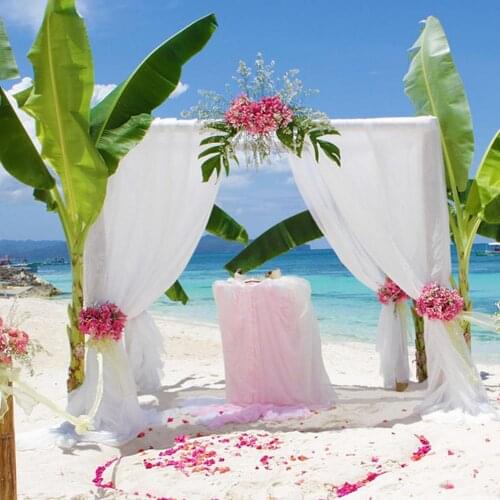 2pcs White Curtains Chiffon Backdrop Drapery White Background Cloth Curtain For Birthday Parties Wedding Decoration 1.5x2.15m