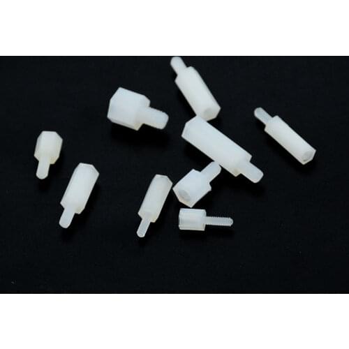 20PCS M2.5*5-30+6mm Thread Spacing Screw Plastic For PCB Motherboard Fixed Nylon Standoff Spacer Pillar Threaded Pillar M2.5x5+6