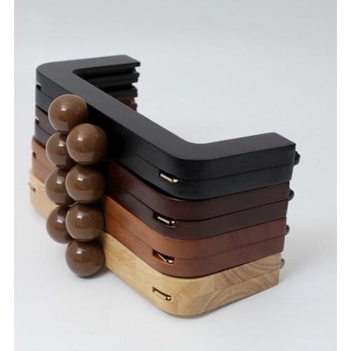 20cm Angle Beads Acrylic Head Solid Wood Angle Wood Gold Strong Wood Purse Frame Arc Handcraft Retro Kiss Lock Purse Frame