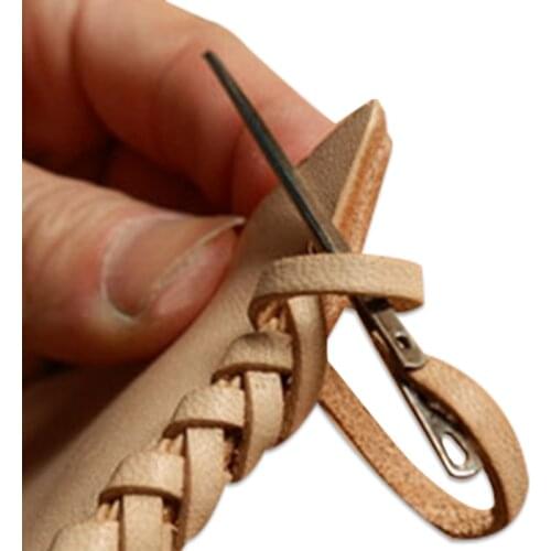 3pcs leather sewing craft tool Leather rope needle Leather needle knitting needle double hole leather rope lace needle DIY