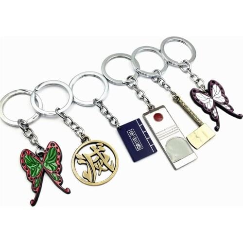 14 Styles Japan Anime Demon Slayer Kimetsu No Yaiba Keychain Metal Pendant Keyring Cosplay Anime Gifts llaveros Accessories
