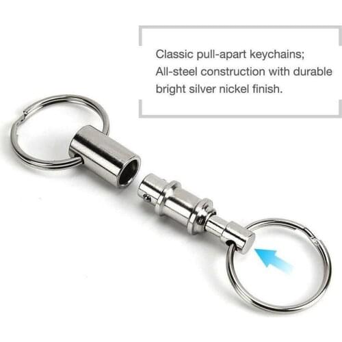 Double Head Key Ring Keychain Outdoor Tactical EDC Car Carabiner Climbing Locking Hanging Padlock Camping Hiking Survival